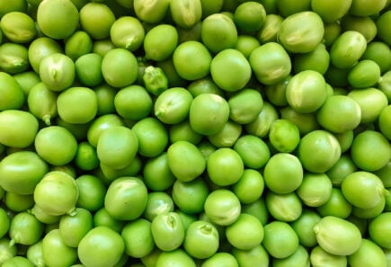 Close up view of green peas