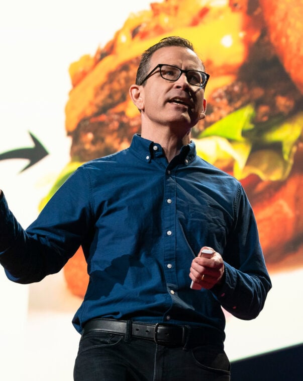 Gfi executive directorbruce friedrich presenting on plant-based and cultured meat at ted