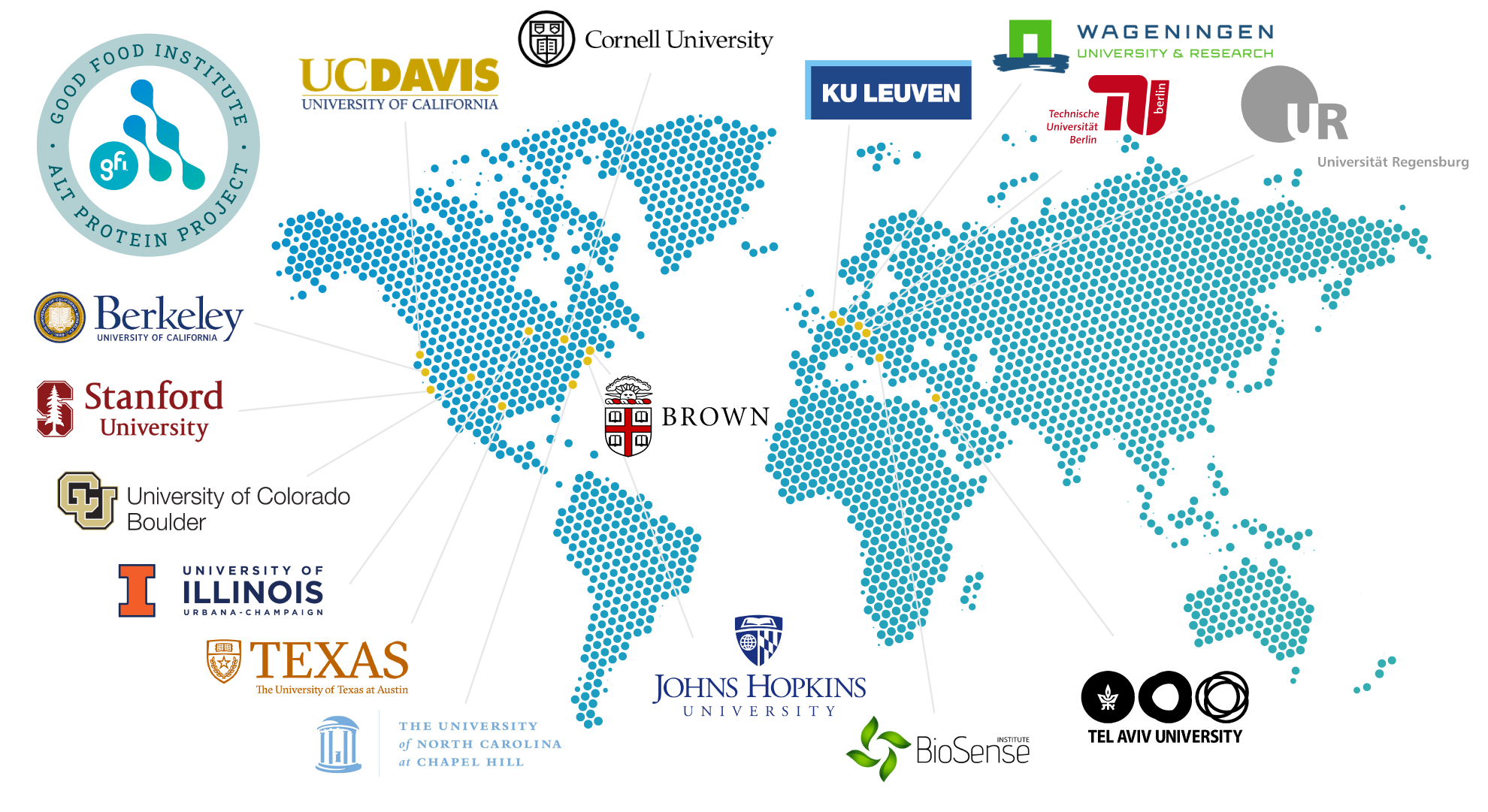 World map of alternative protein manufacturers